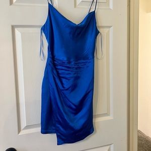 Zara Cobalt Satin Mini Dress